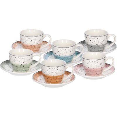 Tognana Set aus 6 Kaffeetassen mit Untertassen - Sienna Mehrfarbig Tognana Set aus 6 Kaffeetassen mit Untertassen - Sienna Mehrfarbig