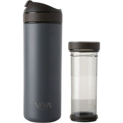 VIVA SCANDINAVIA RECHARGE ANYTIME Thermobecher mit Ausgießer 460 ml dunkelgrau VIVA SCANDINAVIA RECHARGE ANYTIME Thermobecher mit Ausgießer 460 ml dunkelgrau