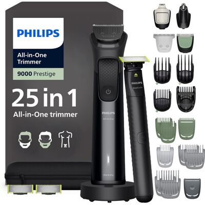 Series 9000 25v1 Multifunktionstrimmer MG9690/30 + Philips OneBlade für das Gesicht Series 9000 25v1 Multifunktionstrimmer MG9690/30 + Philips OneBlade für das Gesicht