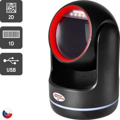 Virtuos CCD 2D Scanner HT-861A, stationär, USB (Tastatur/RS-232-Emulation), schwarz Virtuos CCD 2D Scanner HT-861A, stationär, USB (Tastatur/RS-232-Emulation), schwarz