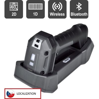 Virtuos CCD 2D-Industrieleser HW-857, drahtlos, USB, dunkelgrau Virtuos CCD 2D-Industrieleser HW-857, drahtlos, USB, dunkelgrau