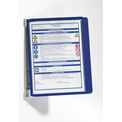 DURABLE Vario Wall 5, Wandhalter, inklusive 5 Hüllen, A4, blau DURABLE Vario Wall 5, Wandhalter, inklusive 5 Hüllen, A4, blau