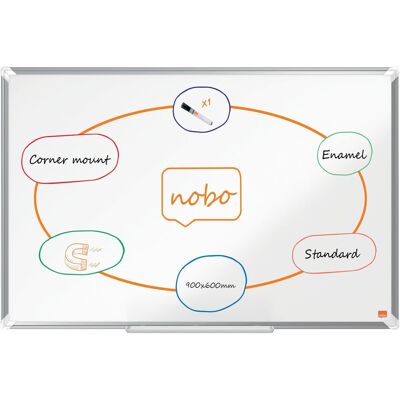 NOBO Premium Plus Emaille 90 x 60 cm, weiß NOBO Premium Plus Emaille 90 x 60 cm, weiß