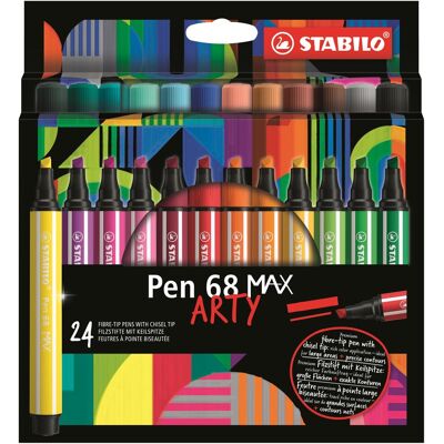 STABILO Pen 68 MAX Filzstift - Arty - 24er Pack - Bunte Farben STABILO Pen 68 MAX Filzstift - Arty - 24er Pack - Bunte Farben