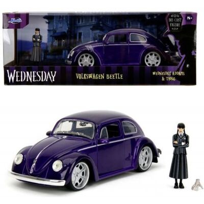 Jada Wednesday Auto 1972 VW Käfer und Wednesday Figur Jada Wednesday Auto 1972 VW Käfer und Wednesday Figur