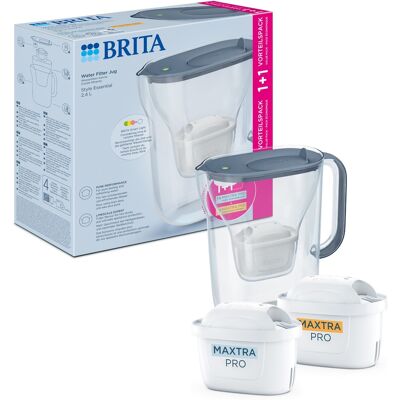 Brita Style Essential +2 Maxtra Pro Filter (Hard Water und Pure Performance), grau-blau Brita Style Essential +2 Maxtra Pro Filter (Hard Water und Pure Performance), grau-blau
