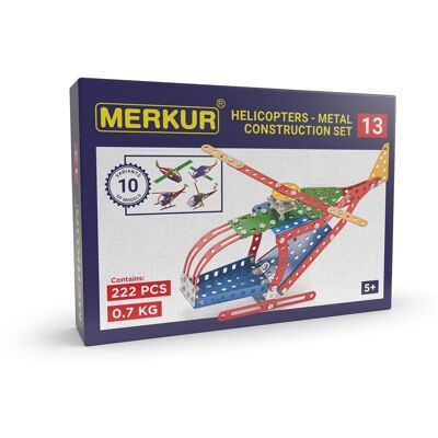 MERKUR Metall-Bausatz - 10 Helikopter Modelle - 222 Teile MERKUR Metall-Bausatz - 10 Helikopter Modelle - 222 Teile