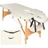 tectake 2 Zonen Massageliege mit 5cm Polsterung und Holzgestell - beige