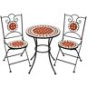tectake Gartenmöbel Set Mosaik mit 2 Stühlen und Tisch - braun