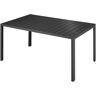 tectake Aluminium Gartentisch Bianca höhenverstellbare Füße 150x90x74,5cm - schwarz/schwarz