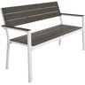 tectake Gartenbank Line 2-Sitzer mit Aluminiumrahmen 128x59x88cm - hellgrau/weiß