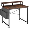 tectake Schreibtisch mit Ablage und Stofftasche - Industrial Holz dunkel, rustikal, 120 cm