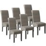 tectake 6 Esszimmerstühle, ergonomisch, massives Hartholz - grau marmoriert