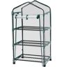 tectake Mobiles Foliengewächshaus mit 3 Ablagen 69x49x133cm - transparent