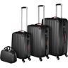 tectake Hartschalenkoffer und Beauty-Case Set 4-tlg. - schwarz