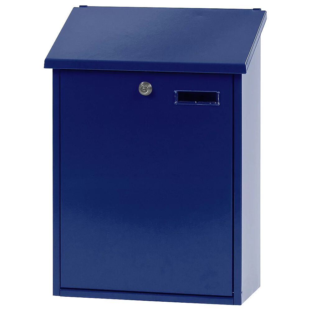 Großraum-Briefkasten Stahlblech, pulverbeschichtet blau RAL 5005