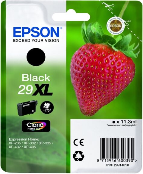 Epson Original Epson Expression Home XP-430 Series Tintenpatrone (29XL / C 13 T 29914012) schwarz, 470 Seiten, 4,47 Cent pro Seite, Inhalt: 11 ml