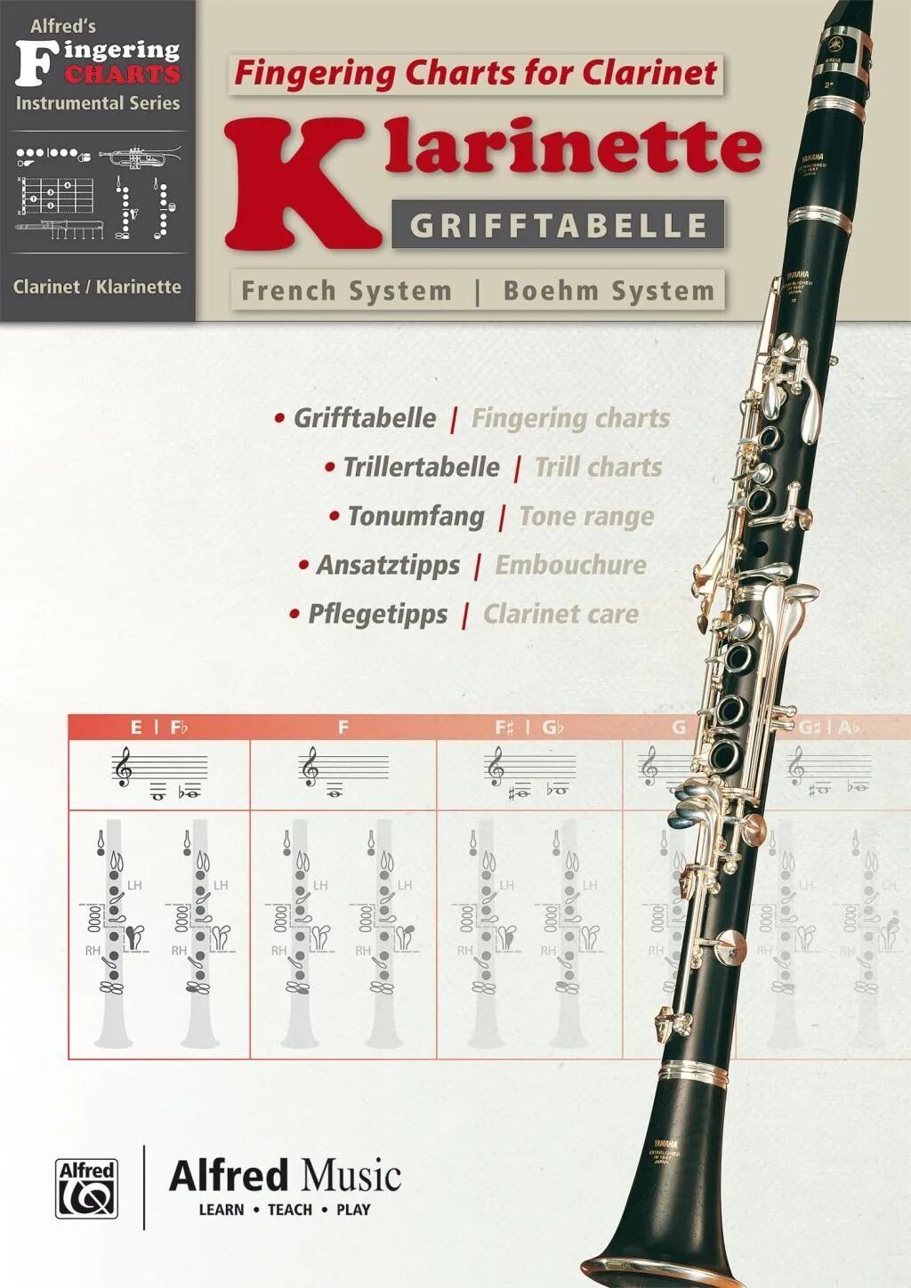 Alfred Music Publishing Alfred's Fingering Charts Instrumental Series / Grifftabelle Klarinette Boehm...