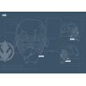 Komar Poster »Star Wars EP9 Blueprint Kylo Helmet«, Star Wars, (1 St.), Kinderzimmer, Schlafzimmer, Wohnzimmer schwarz-weiß B/H: 70 cm x 50 cm B/H: 70 cm x 50 cm unisex