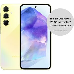 SAMSUNG Galaxy A55 5G, 256 GB, Awesome Lemon - 256 GB zum Preis von 128 GB gelb  unisex