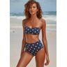 LASCANA Highwaist-Bikini-Hose »Jada«, Mit Muschelkante und Punkten blau N-Gr unisex