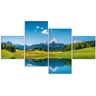 Artland Glasbild »Landschaft in den Alpen«, Berge, (4 St.) blau B/H: 120 cm x 70 cm B/H: 120 cm x 70 cm unisex