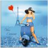 Artland Glasbild »Es lebe die Liebe«, Frau, (1 St.) blau B/H: 50 cm x 50 cm B/H: 50 cm x 50 cm unisex