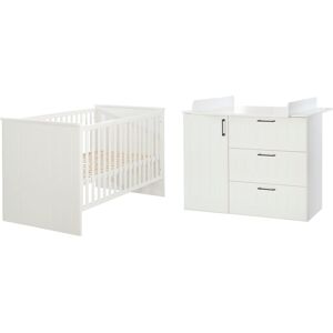 roba® Babymöbel-Set »Sylt«, (Spar-Set, 2 St., Kinderbett, Wickelkommode) weiß  unisex