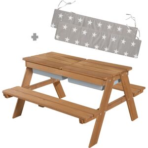 roba® Kindersitzgruppe »Picknick for 4 Outdoor  mit Spielwannen, Teakholz«, (Set) braun B/H/T: 89 cm x 50 cm x 85,5 cm unisex