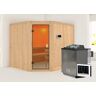 Karibu Sauna »"Homa " mit bronzierter Tür und Ofen 9 kW Bio mit ext. Strg.« beige  unisex