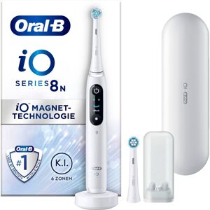 Oral-B Elektrische Zahnbürste »iO 8«, 2 St. Aufsteckbürsten, mit Magnet-Technologie, 6 Putzmodi, Farbdisplay & Reiseetui weiß  unisex