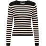 ONLY Rundhalspullover »ONLIBI LS STRIPE BUTTON O-NECK CC KNT« schwarz-weiß M (38) weiblich