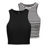 ONLY Crop-Top »ONLBELIA S/L CROP TOP CS JRS 2PACK«, (Packung, 2 tlg.) schwarz S (36) weiblich