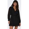 ONLY Wickelkleid »ONLTIVA L/S DOBBY FAKE WRAP DRESS WVN« schwarz XS (34) weiblich