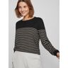 Vila Rundhalspullover »stilvoller Feinstrickpullover VIABELLA OPEN O-NECK L/S KNIT TOP - NOOS«, (mit Rundhalsausschnitt und gerippten Bündchen) schwarz XXL (44) weiblich