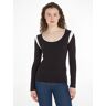 Tommy Hilfiger Langarmshirt »SLIM CLRBLK HILF RIB SCOOP-NK LS« schwarz XL (42) weiblich