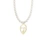 Elli Perlenkette »Gesicht Anhänger Süßwasserzuchtperle 925 Silber« goldfarben Länge: 42 cm weiblich