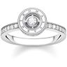 THOMAS SABO Fingerring »Kreis mit weißen Steinen silber, TR2255-051-14-52,54,56,58,60« silberfarben 58 weiblich