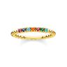 THOMAS SABO Fingerring »Kugeln mit Steinen, TR2323-051-14-52-60, TR2323-488-7-52-60« goldfarben 58 weiblich