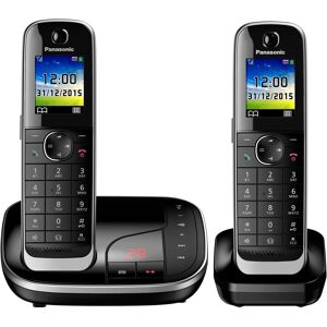Panasonic Schnurloses DECT-Telefon »KX-TGJ322«, (Mobilteile: 2), mit Anrufbeantworter, Weckfunktion, Freisprechen schwarz  unisex