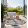 ELLE DECORATION Teppich »Merge, In- und Outdoor«, rund, Flachgewebe, In-& Outdoor, Modern, Wendeteppich, Balkon, Wohnzimmer schwarz Ø 100 cm Ø 100 cm unisex