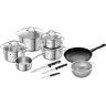 Zwilling Topf-Set »Flow/Shine/Table/Twin Chef 2«, Edelstahl, (Set, 10 tlg., Stieltopf 16, Bratentopf 20, Kochtopf 16/20/24, Bratpfanne 28 cm) silberfarben  unisex