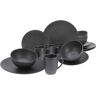 CreaTable Kombiservice »Geschirr-Set Soft Touch Black«, (Set, 16 tlg., Kaffeeservice und Tafelservice im Set, für 4 Personen) schwarz  unisex