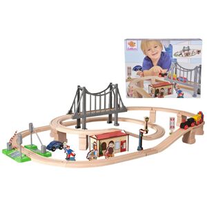 Eichhorn Spielzeug-Eisenbahn »Bahnset mit Brücke, 54-tlg.«, (Set, 54 tlg.), aus Holz; Made in Europe, FSC®-Holz aus gewissenhaft bewirtschafteten Wäldern bunt
