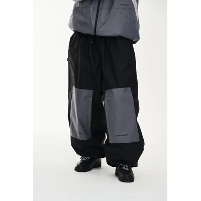 Bs Rabbit Dual Tone Super Wide Jogger Pants - Unisex - Black Bs Rabbit Dual Tone Super Wide Jogger Pants - Unisex - Black