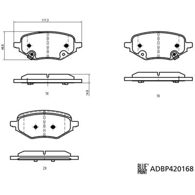 Bremsbelagsatz BLUE PRINT ADBP420168 Bremsbelagsatz BLUE PRINT ADBP420168