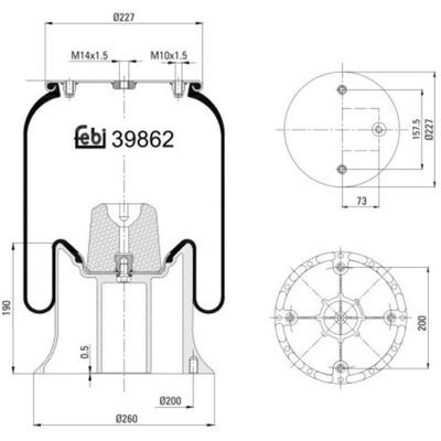 FEBI BILSTEIN Modell 39862 Luftfederung - Luftfederung FEBI BILSTEIN Modell 39862 Luftfederung - Luftfederung