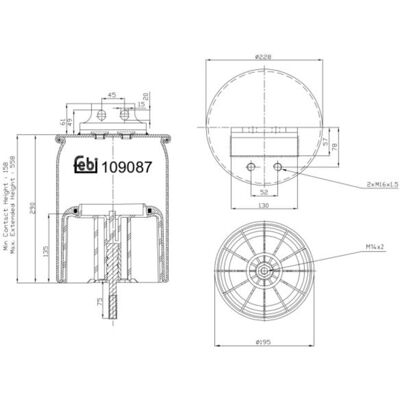 FEBI BILSTEIN 109087 Luftfederbezug - Hinterachse IVECO FEBI BILSTEIN 109087 Luftfederbezug - Hinterachse IVECO