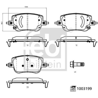 Febi Bilstein Bremsbelagsatz FEBI 1003199 Febi Bilstein Bremsbelagsatz FEBI 1003199