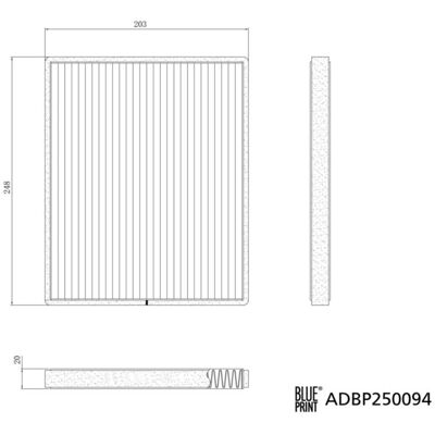 Innenraumluftfilter mit Aktivkohle BLUE PRINT ADBP250094 Innenraumluftfilter mit Aktivkohle BLUE PRINT ADBP250094